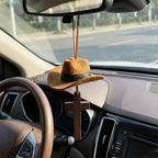 Cowboy Hat & Cross Car Pendant: Steadfast Faith for the Open Road