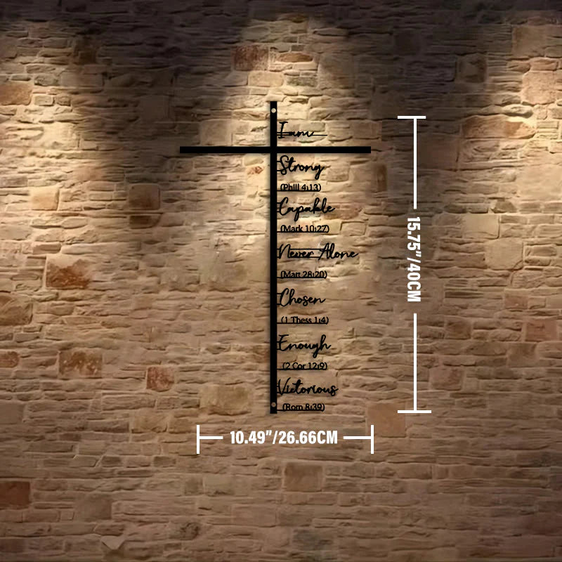 Biblical Verse Cross Metal Wall Decor: Daily Faith Reminder