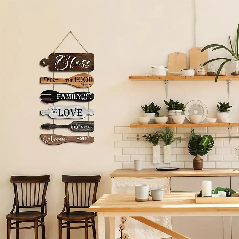 Four-Style Rustic Wooden Blessing Wall Art: A Symbol of Familial Faith & Fellowship