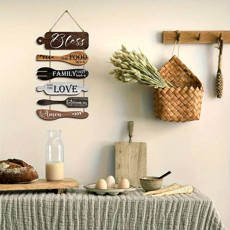 Four-Style Rustic Wooden Blessing Wall Art: A Symbol of Familial Faith & Fellowship