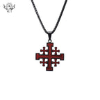 Hip-hop Style Jerusalem Cross Titanium Steel Pendant Necklace