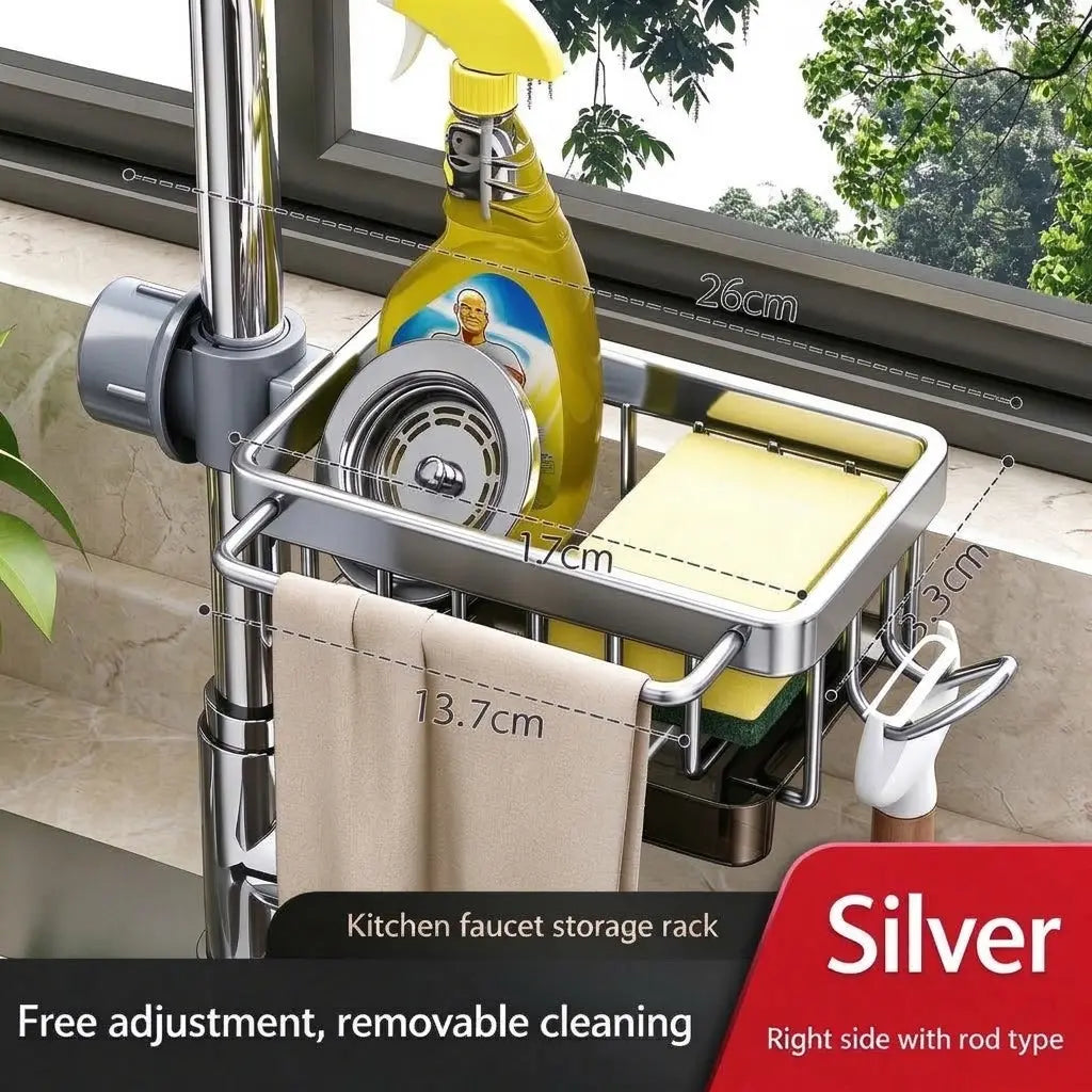 Faucet-Hanging Drain Rack with Removable Drip Tray