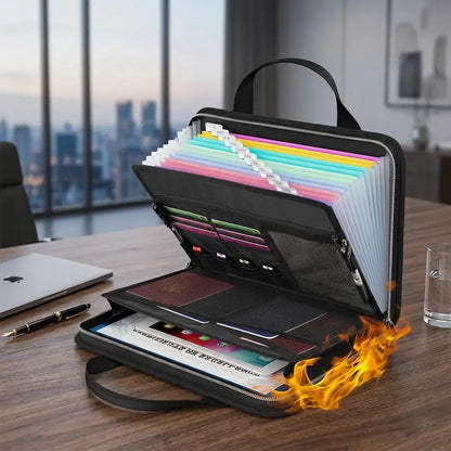 Heavy-Duty Fireproof & Waterproof Expanding File Organizer Bag with Portable Handle 📁