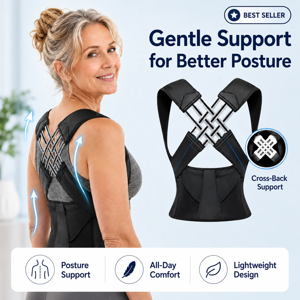 PosturaPro™ Smart Spine-Aligning Support Brace