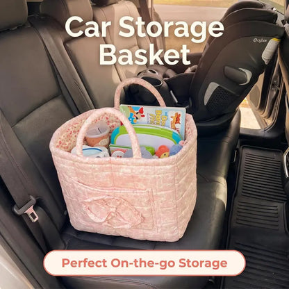🔥 Machine Washable Floral Car Storage Basket  🌸📦