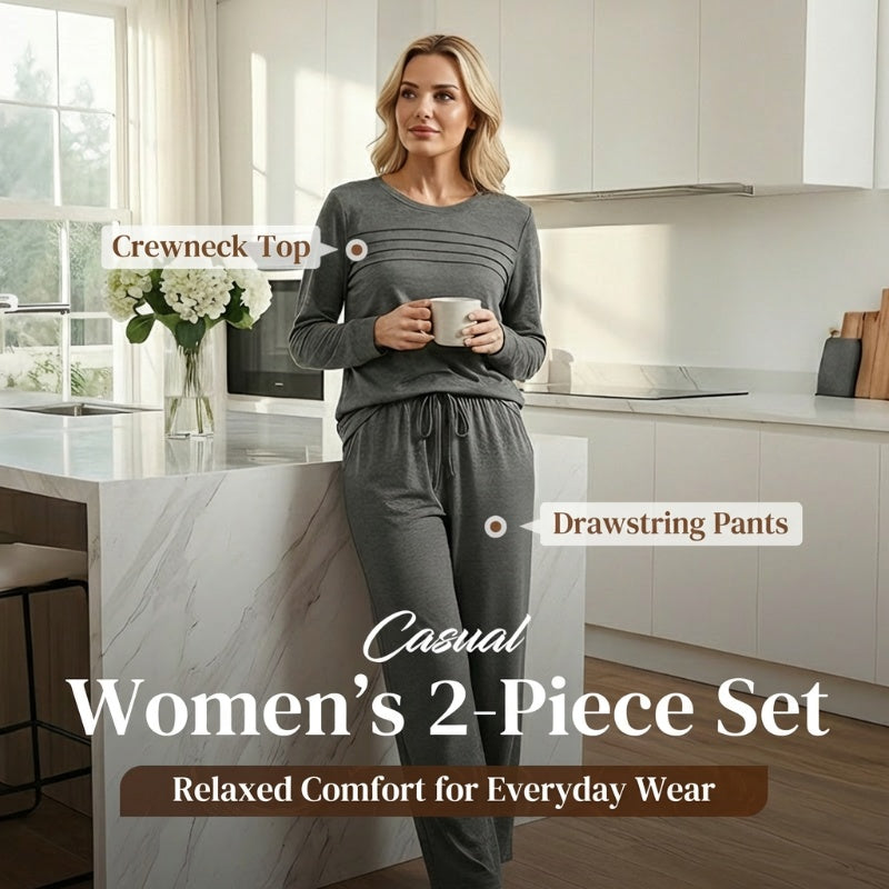 Women's Casual Set: Top & Drawstring Pants 👕👖
