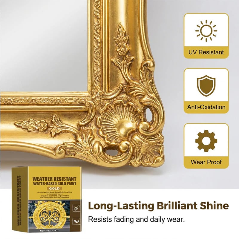 Premium Weather Resistant Water Based Gold Paint