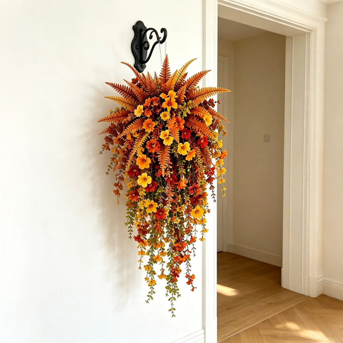 🍂🍁 ARTIFICIAL FALL HARVEST HANGING BASKET
