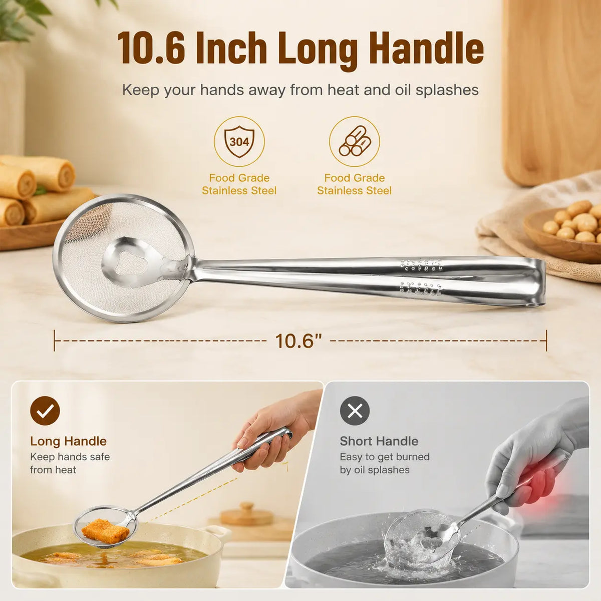 2-in-1 Stainless Steel Oil Strainer Tong