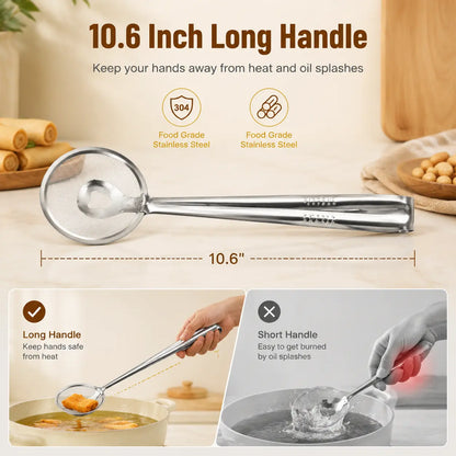2-in-1 Stainless Steel Oil Strainer Tong