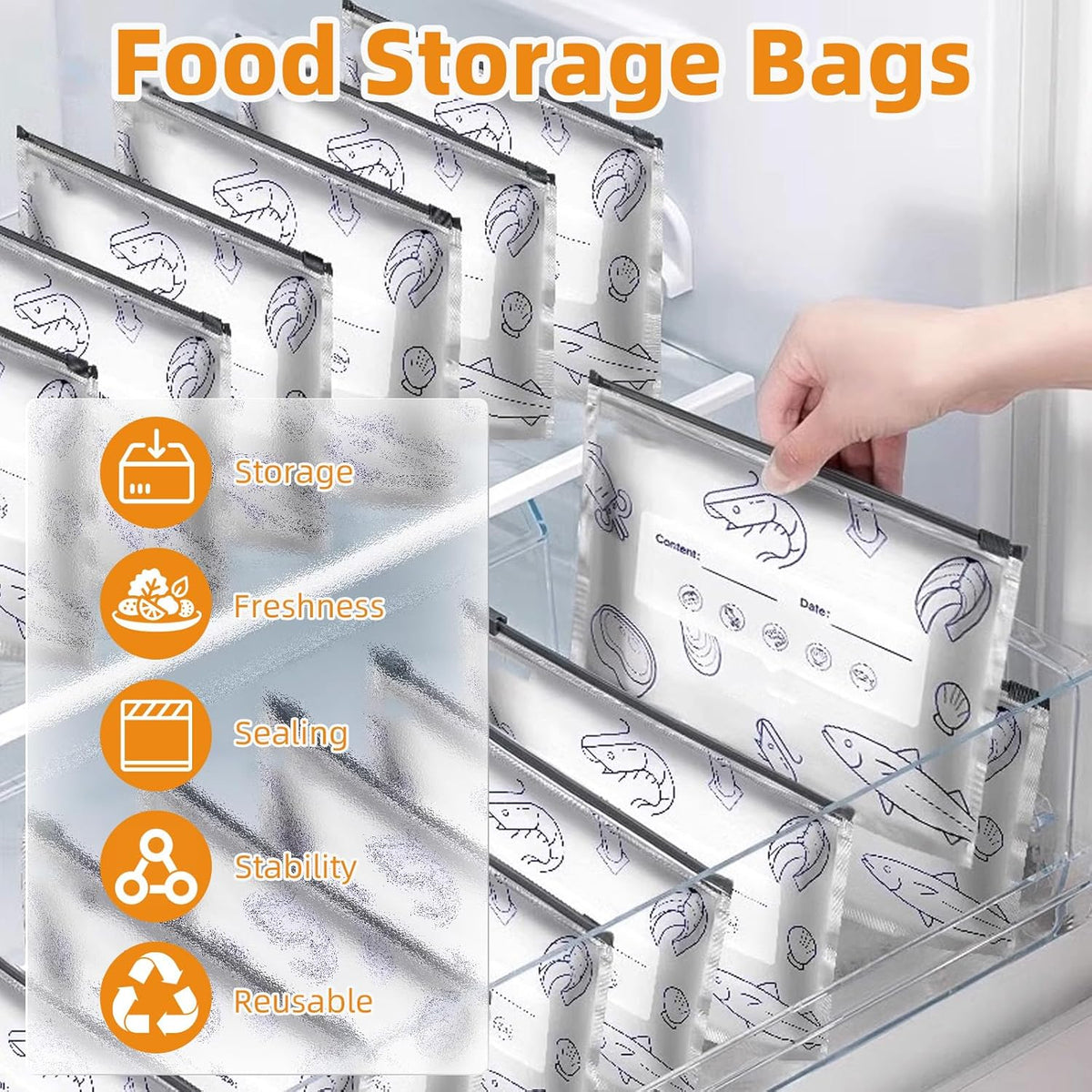 Reusable Aluminum Foil Sealable Food Storage Bags
