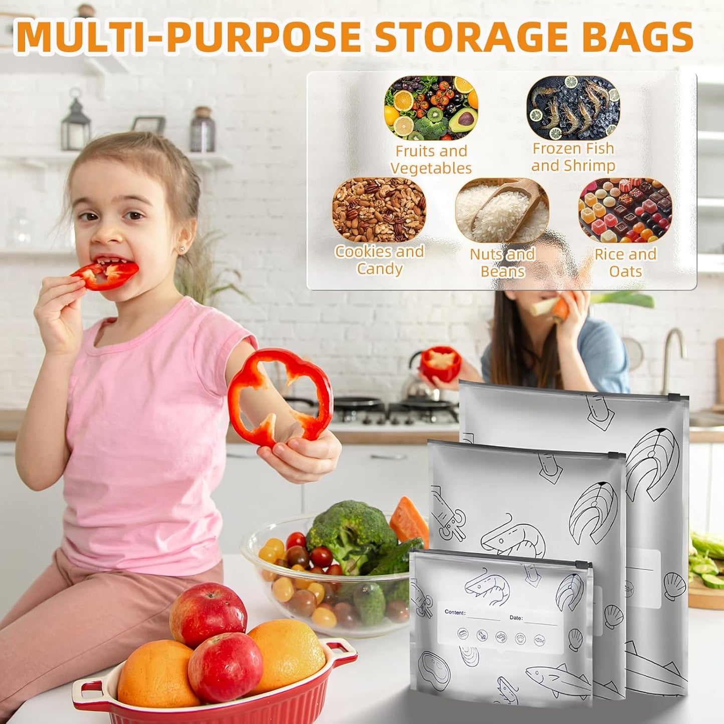 Reusable Aluminum Foil Sealable Food Storage Bags