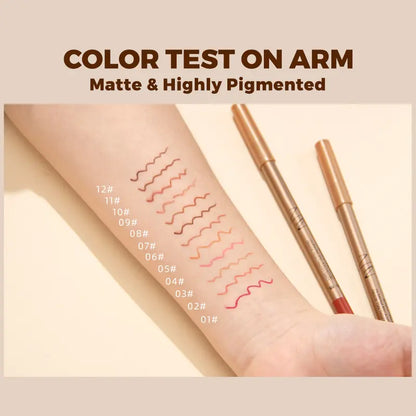 12 Pcs Matte Lip Liner Set , Blendable Lip Pencil 💋