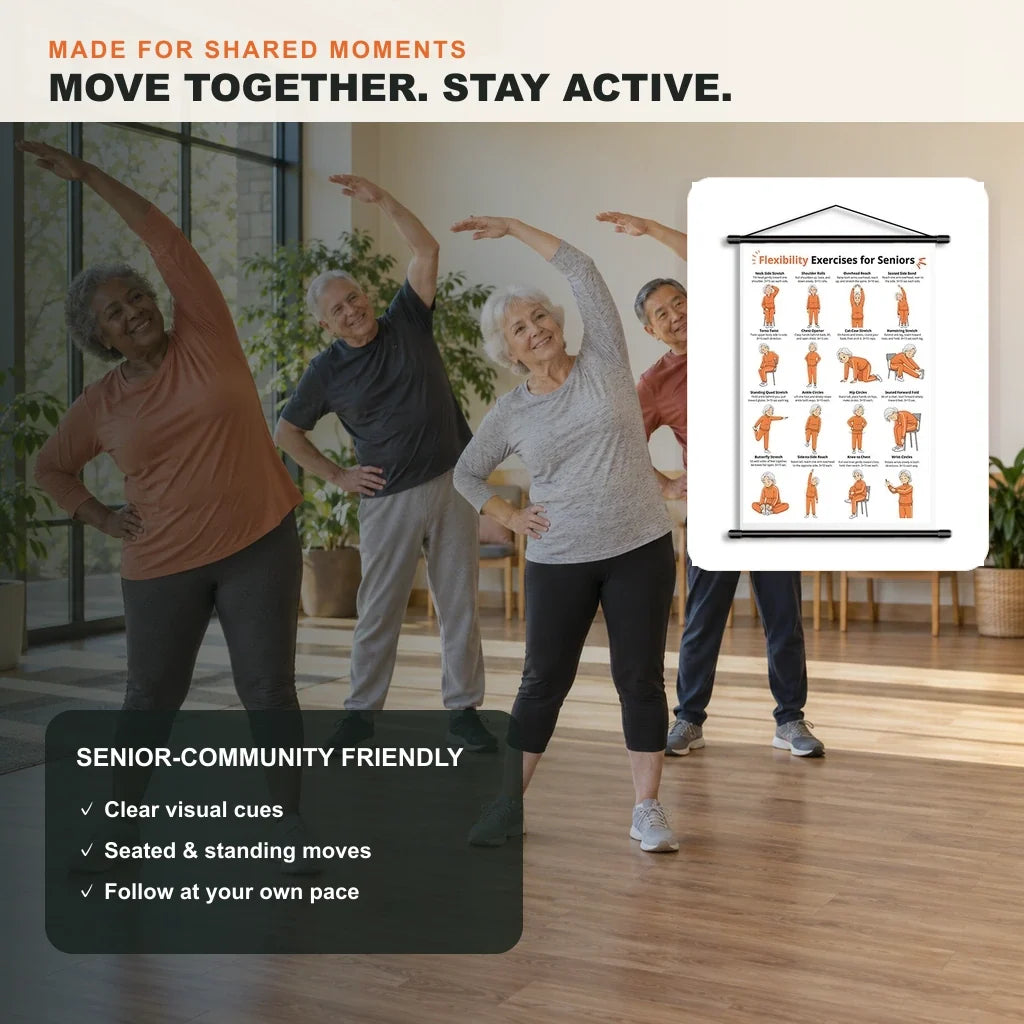 The Seated Senior Exercise Chart for Gentle Daily Strength(16 x 24 inches)