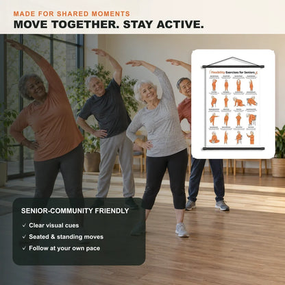 The Seated Senior Exercise Chart for Gentle Daily Strength(16 x 24 inches)