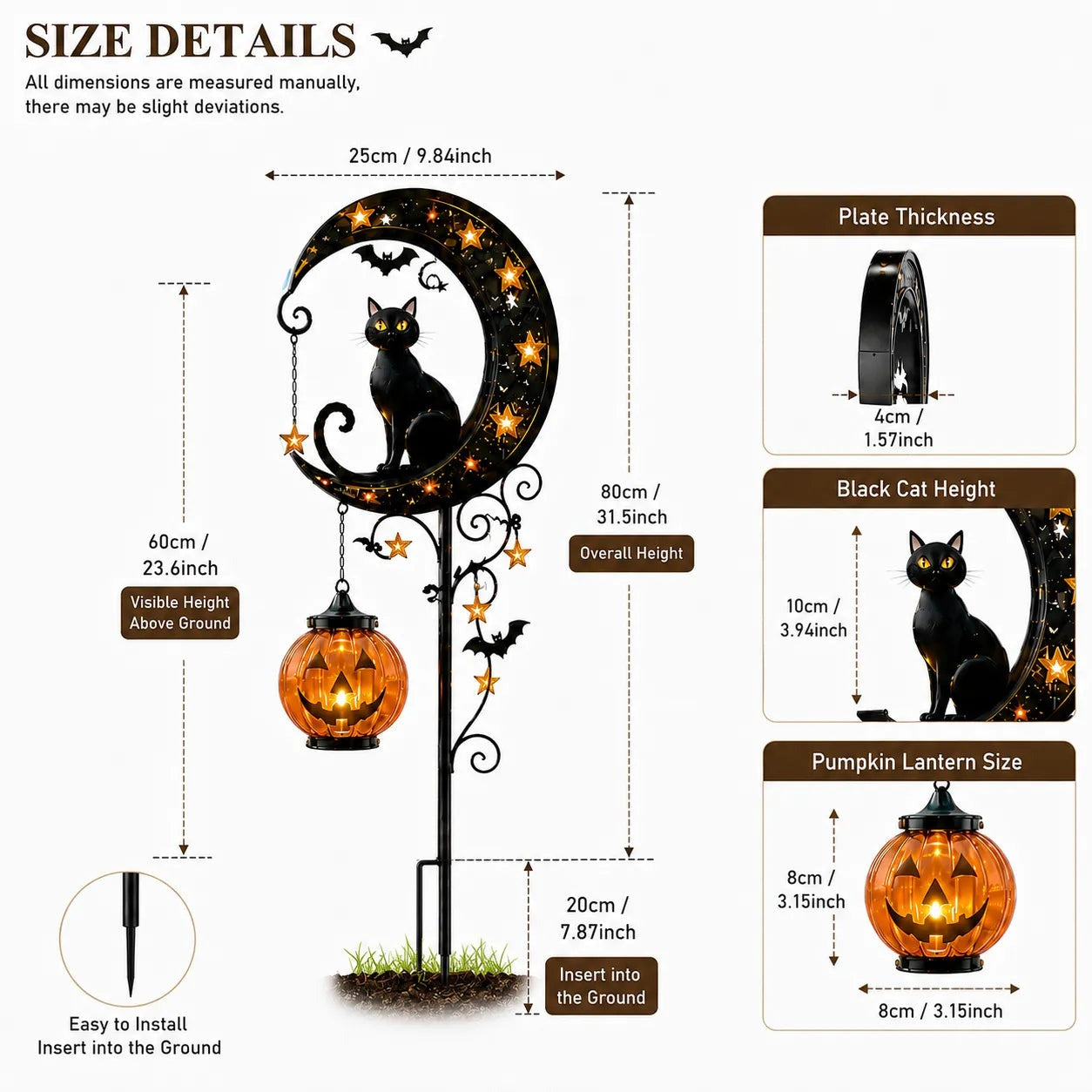 Pumpkin Moon Garden Stake Light