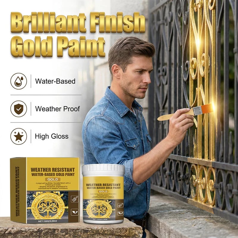 Premium Weather Resistant Water Based Gold Paint