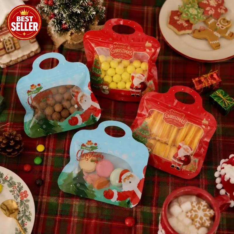 🎅Easy Fill, Easy Seal🎄Festive Self-Seal Treat Bags