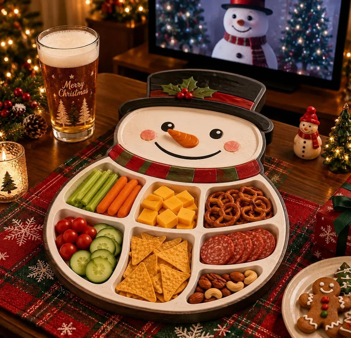 🎄 Christmas Snack Serving Tray(11.8 × 11.8 × 2.0 in)