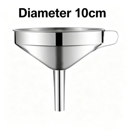 Heavy Duty Thickened Stainless Steel Kitchen Funnel with 304 Strainer