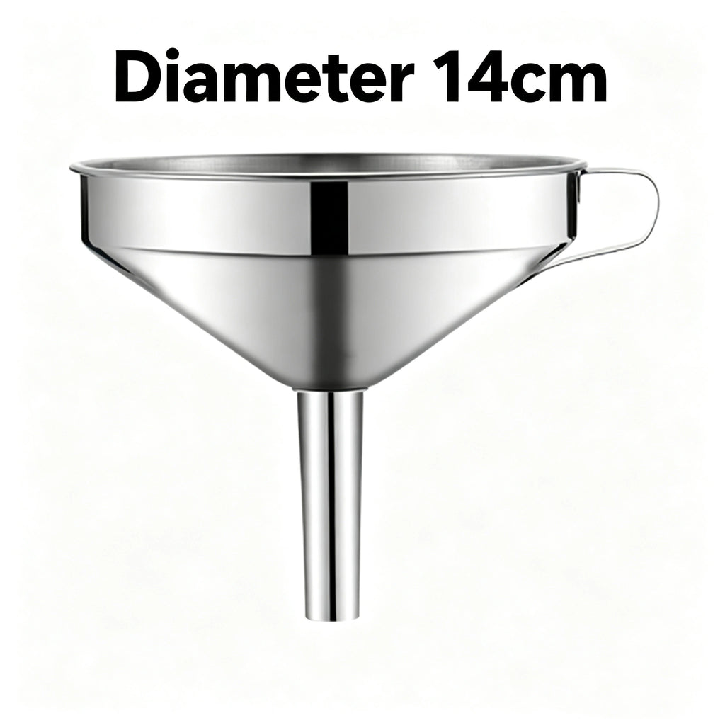Heavy Duty Thickened Stainless Steel Kitchen Funnel with 304 Strainer