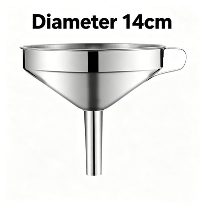 Heavy Duty Thickened Stainless Steel Kitchen Funnel with 304 Strainer