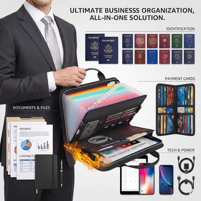 Heavy-Duty Fireproof & Waterproof Expanding File Organizer Bag with Portable Handle 📁