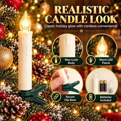 10-Pack Flameless Christmas Candle Clip Lights