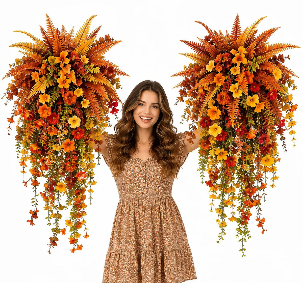 🍂🍁 ARTIFICIAL FALL HARVEST HANGING BASKET