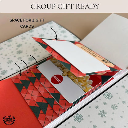 Personalized Waterfall Christmas Gift Card Booklet | Handmade Holder for 4 Gift Cards