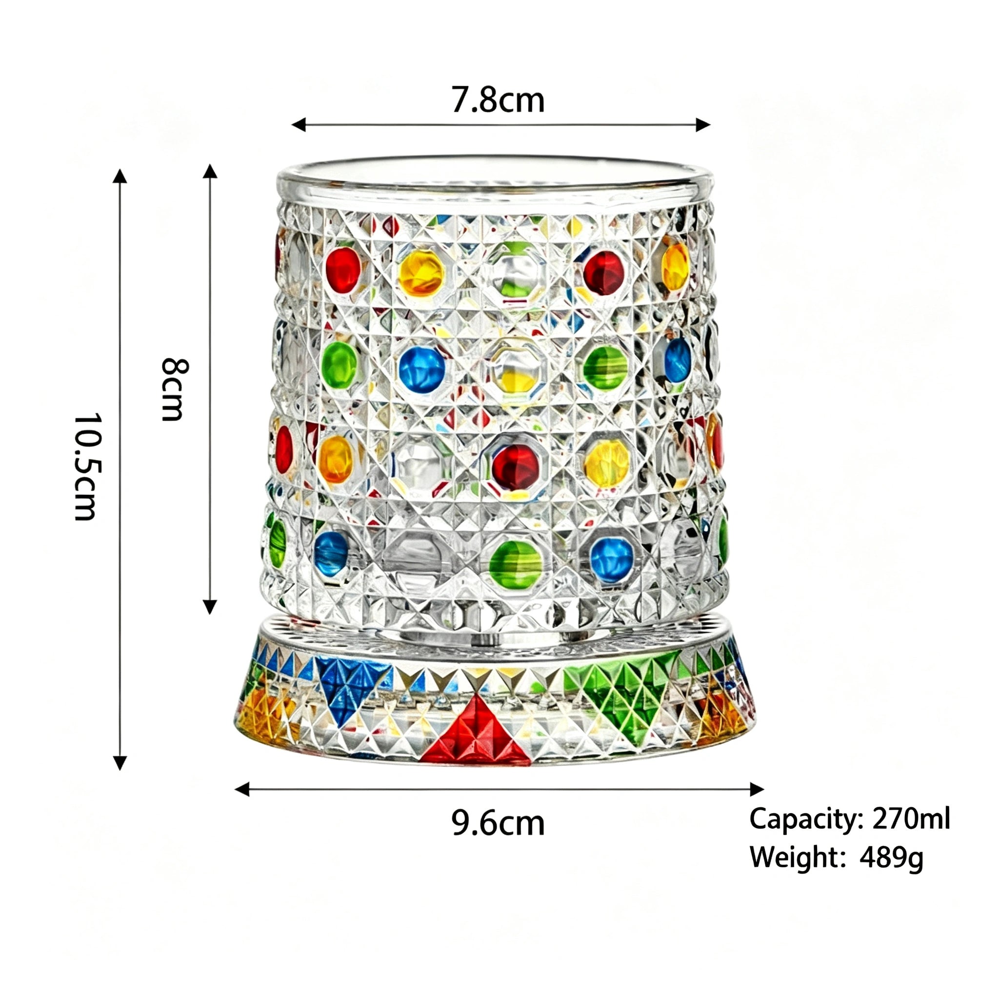 Hand Painted Embossed Rotating Whiskey Glass