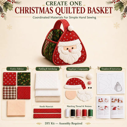 🎄 Christmas Character Quilted Carry Basket DIY Kit