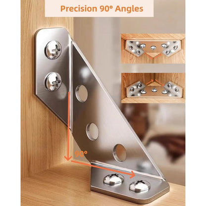 Stainless Steel Corner Braces, 6-Pack 90° Joint Plates with Screws