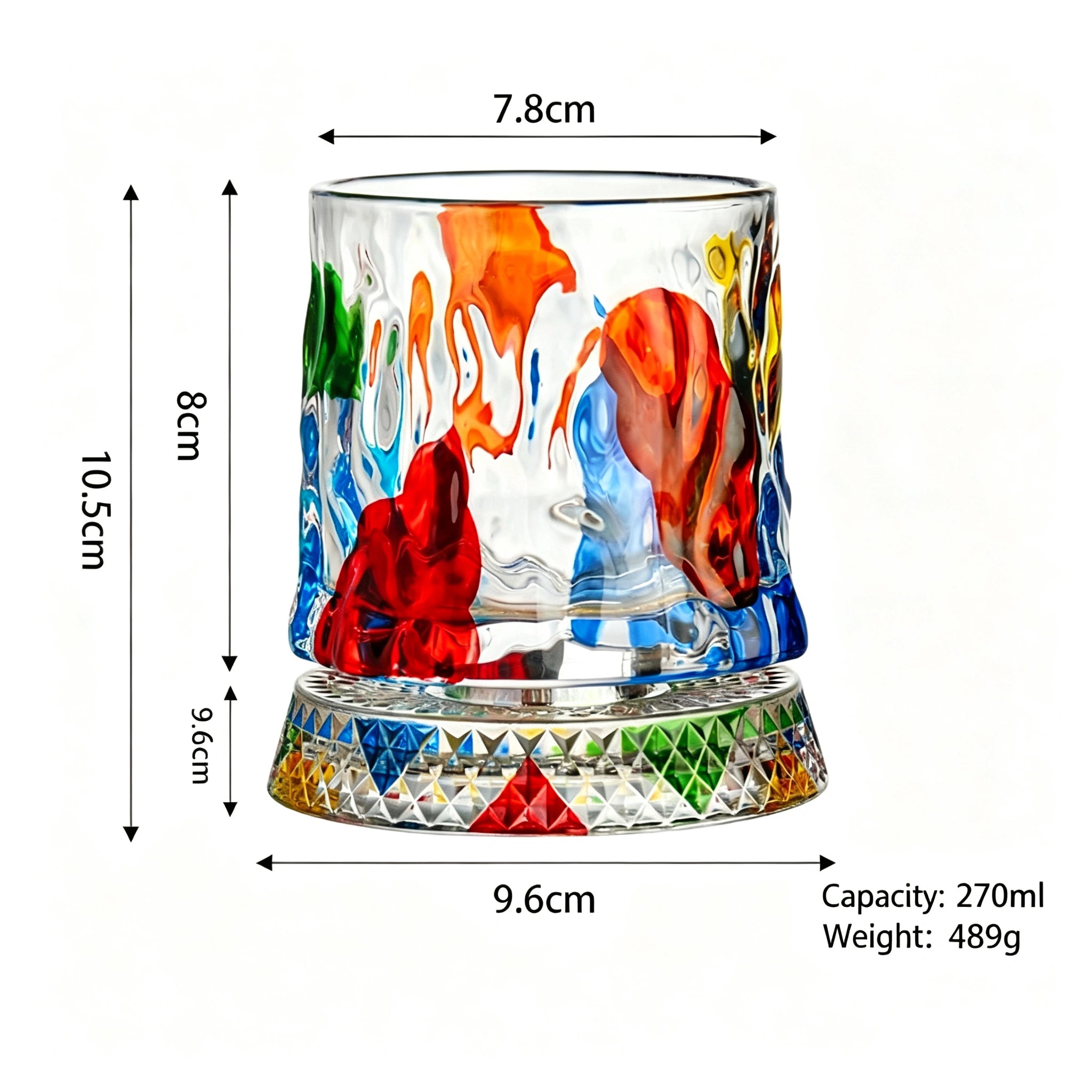 Hand Painted Embossed Rotating Whiskey Glass