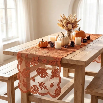 Maple Leaf Lace Fall Table Runner(14 × 70 in)