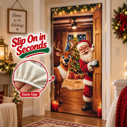 🎄 Christmas Door Makeover Cover Transform Your Front Door Into A Magical Holiday Entrance In Seconds(78.7 × 35.4in)