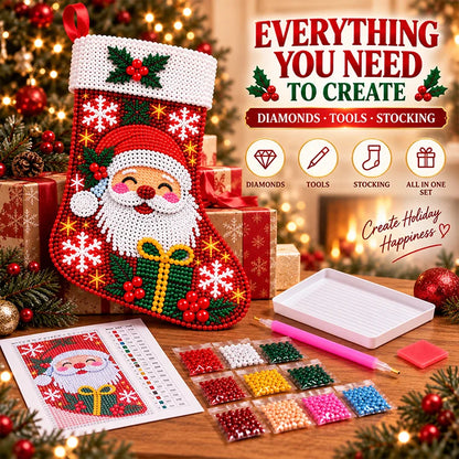 DIY Diamond Painting Christmas Stocking