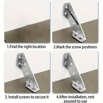 Stainless Steel Corner Braces, 6-Pack 90° Joint Plates with Screws