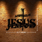 Faithful Jesus & Cross Design Metal Wall Decor Home Decoration