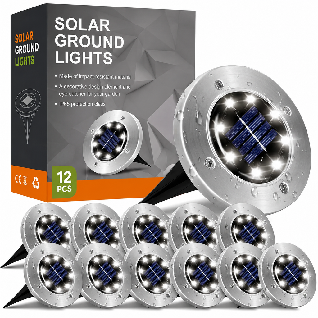 Outdoor Waterproof Solar Lights for Outside (8 Pack)