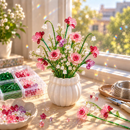 ✨DIY Beaded Wildflower Bouquet Kit – Handmade Crystal Flower Craft Set🌸✨