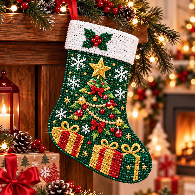 DIY Diamond Painting Christmas Stocking