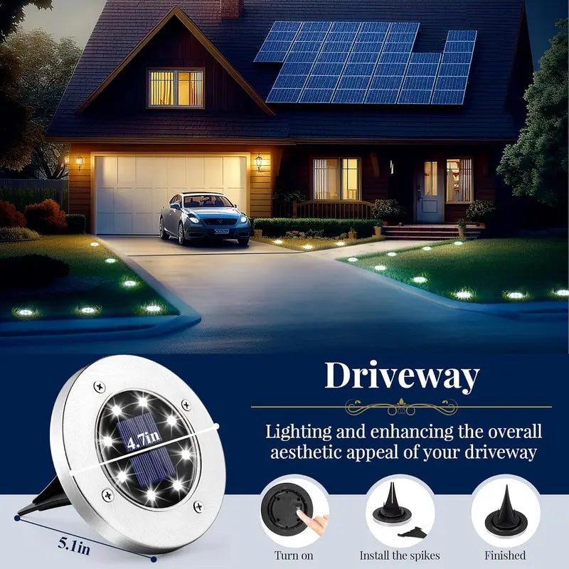 Outdoor Waterproof Solar Lights for Outside (8 Pack)