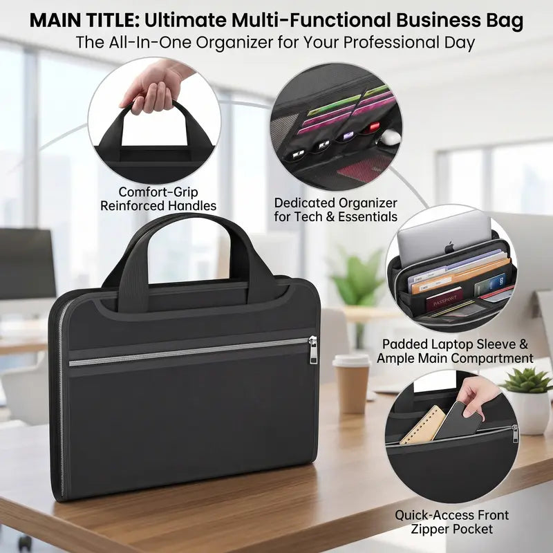 Heavy-Duty Fireproof & Waterproof Expanding File Organizer Bag with Portable Handle 📁