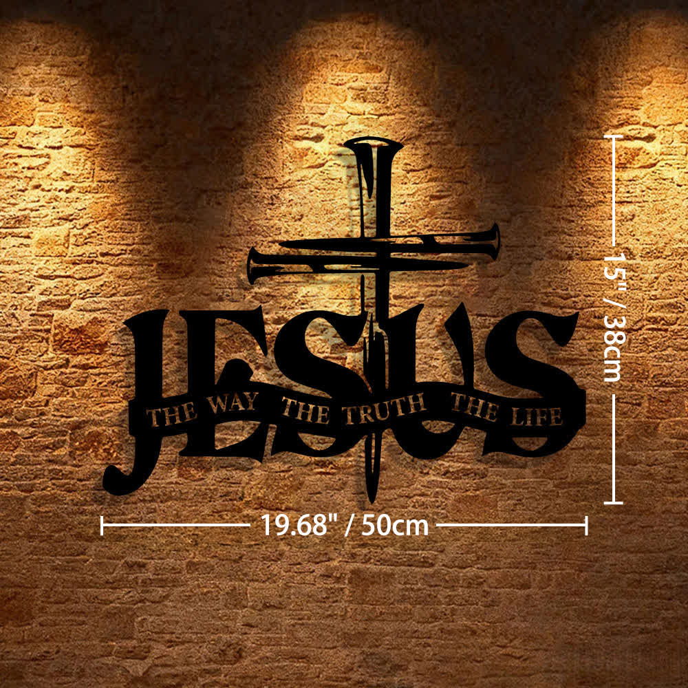 Faithful Jesus & Cross Design Metal Wall Decor Home Decoration