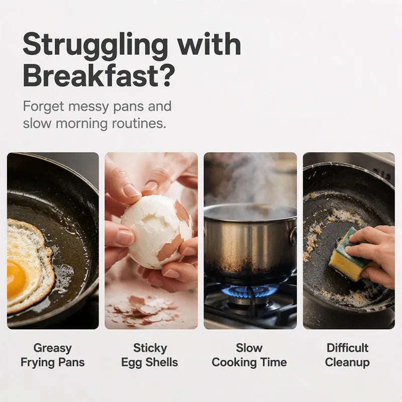 Dual-Cavity Microwave Egg Poacher — 2 Eggs, Non-Stick, Food-Grade PP