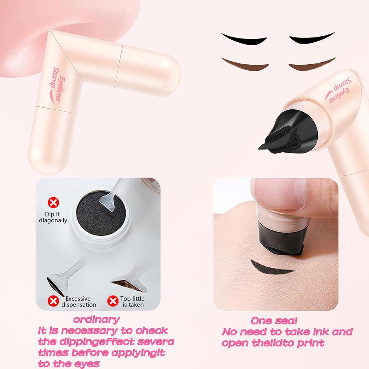 Winged Eyeliner Stamp — Symmetrical Cat Eyes in One Press