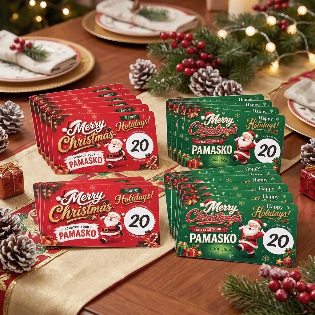 🎁🎄 Scratch & Surprise Christmas Party Cards – Festive Lucky Draw Game for Holiday Fun(red 5pcs +green 5pcs)
