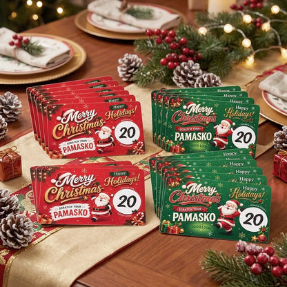 🎁🎄 Scratch & Surprise Christmas Party Cards – Festive Lucky Draw Game for Holiday Fun(red 5pcs +green 5pcs)