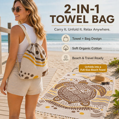2-in-1 Turkish Cotton Towel Bag